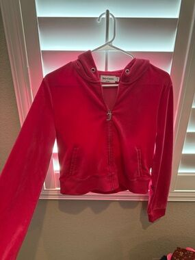 Juicy Couture Hot Pink Velour Hoodie Jacket